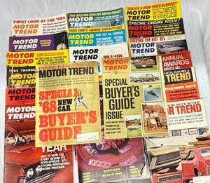 Large Collection of Vintage Motor Trend Magazine Issues from the 1960s